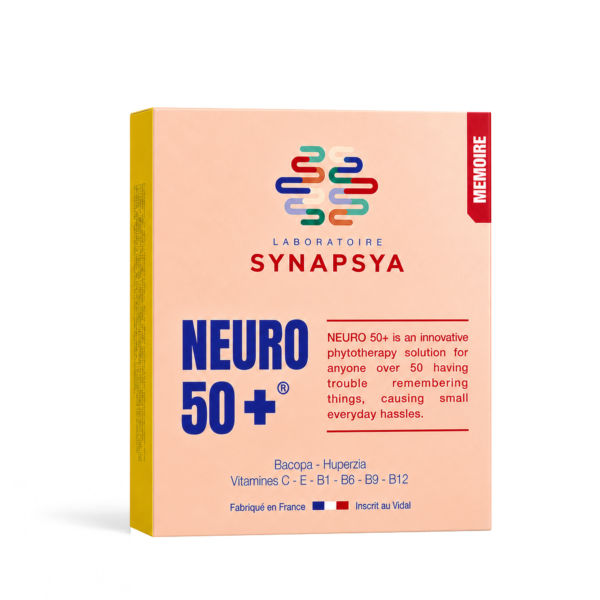 Neuro 50+ supplement box with English packaging